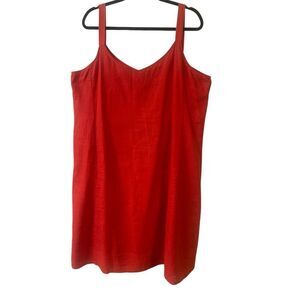 Eileen Fisher 100% linen dress red size XL
